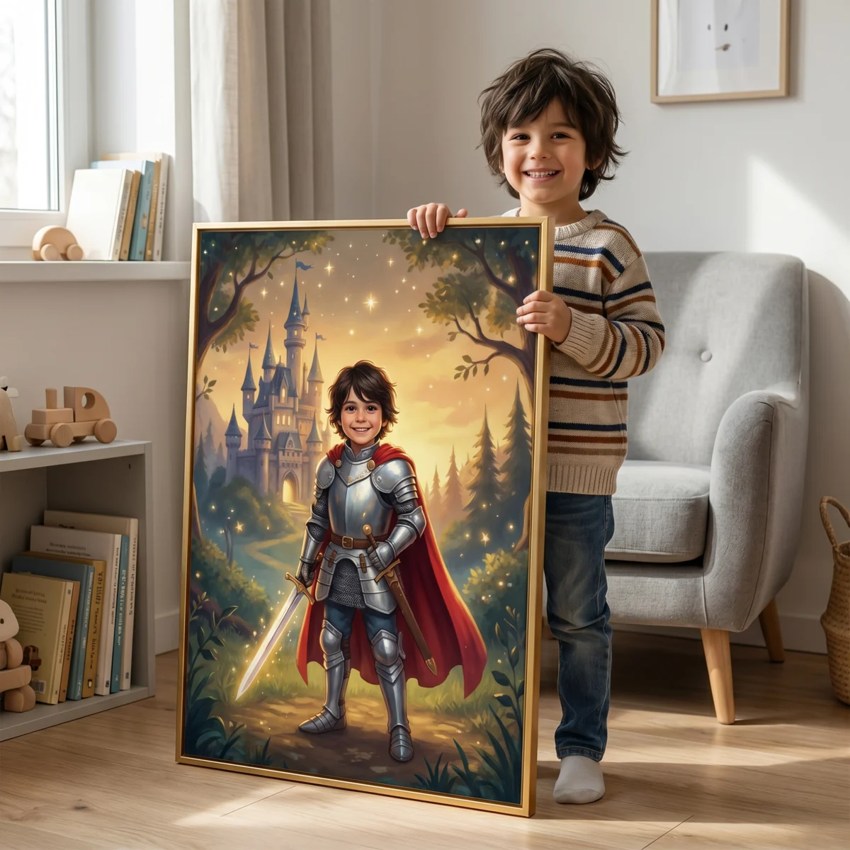 Bajkowy portret 3D wydrukowany na płycie MDF